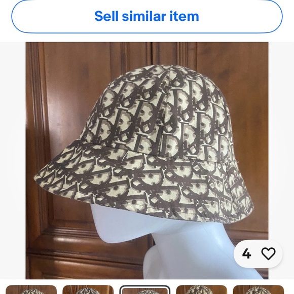 Authentic Vintage Christian Dior monogram bucket hat Rare 1970’s - Picture 3 of 4